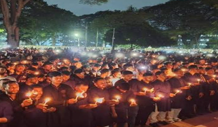 শহীদদের স্মরণে জুলাইয়ের প্রথম প্রহরে ছাত্রদলের মোমবাতি প্রজ্বলন